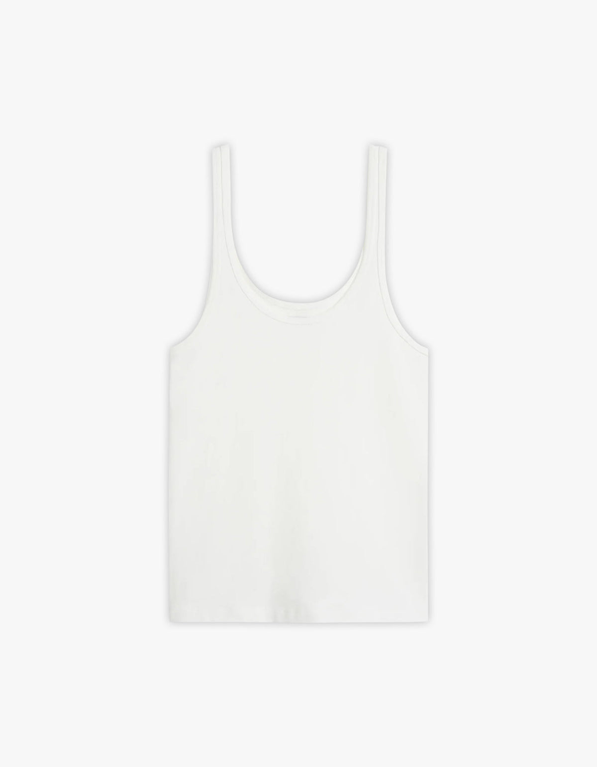 Soft Jersey Slim Scoop Tank - White