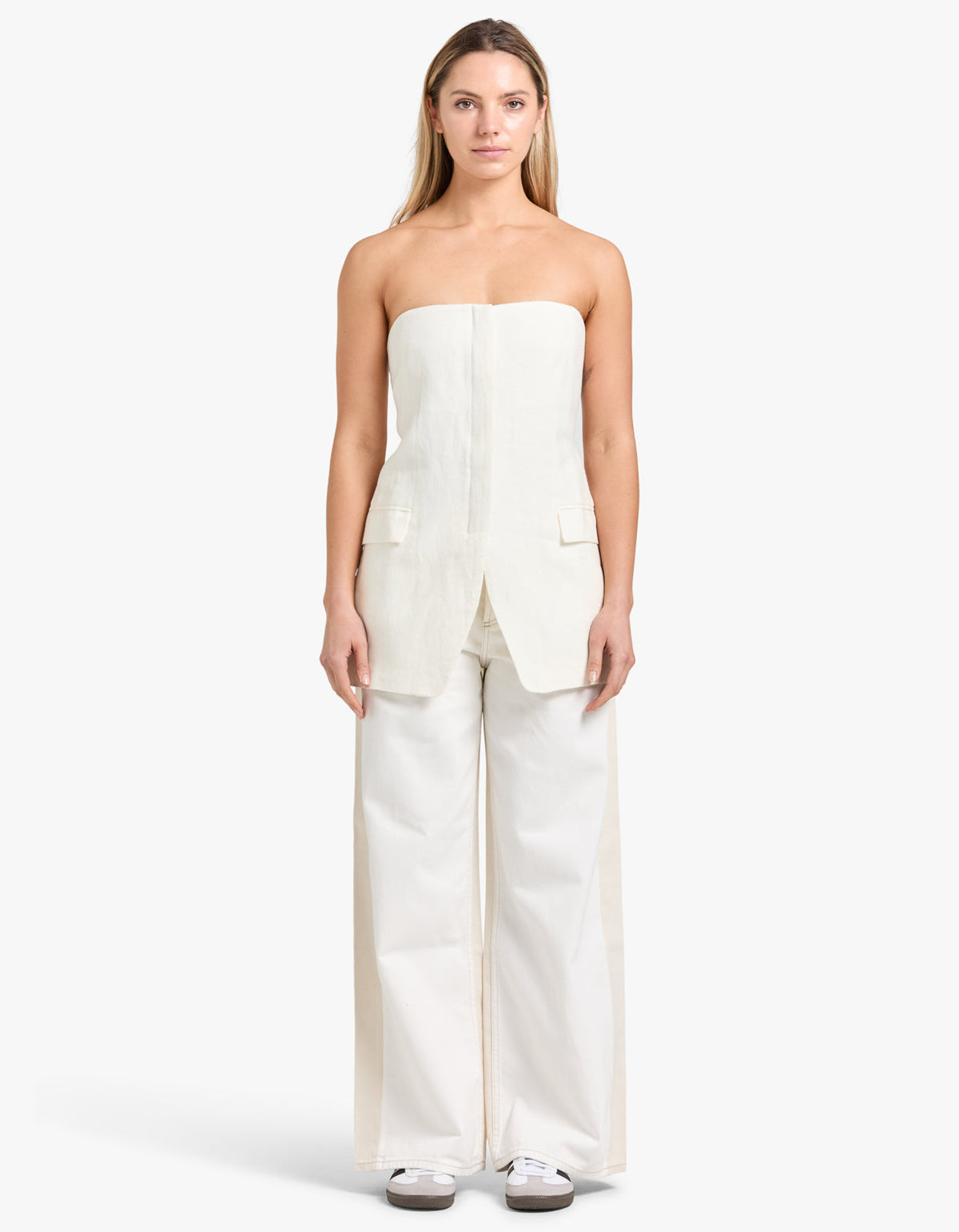 Tailored Strapless Top - Ivory