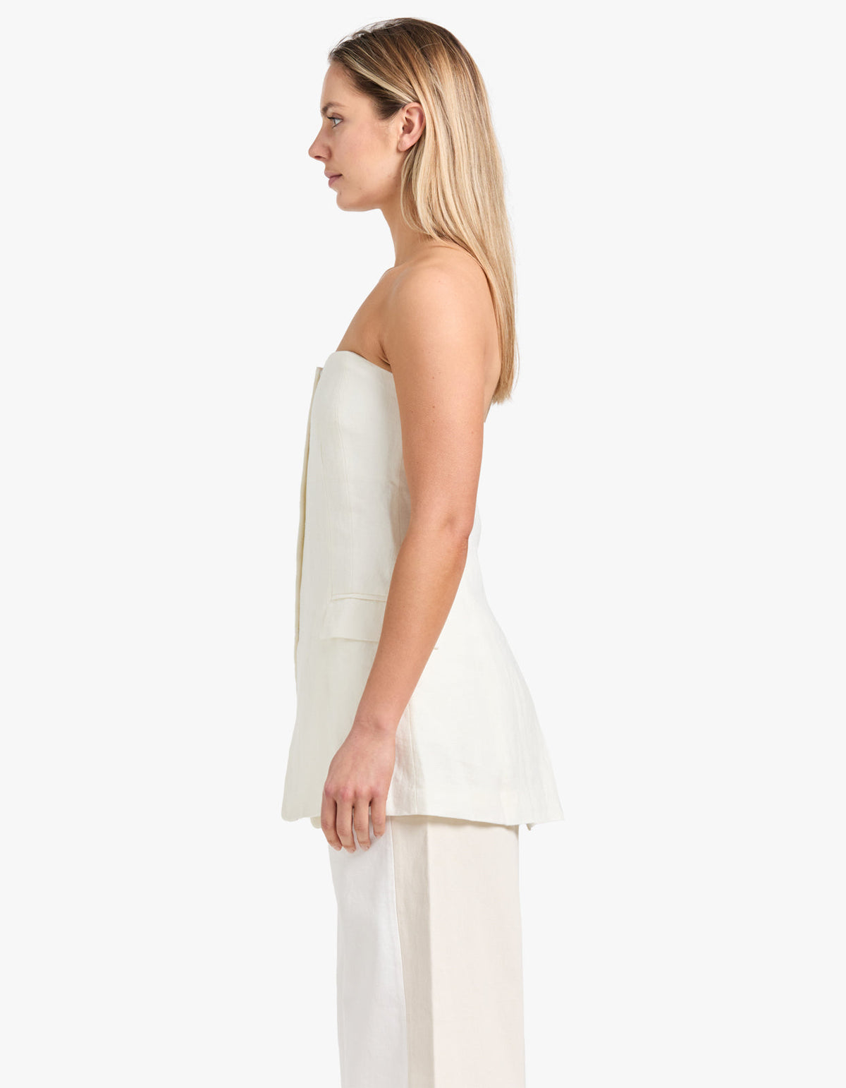 Tailored Strapless Top - Ivory