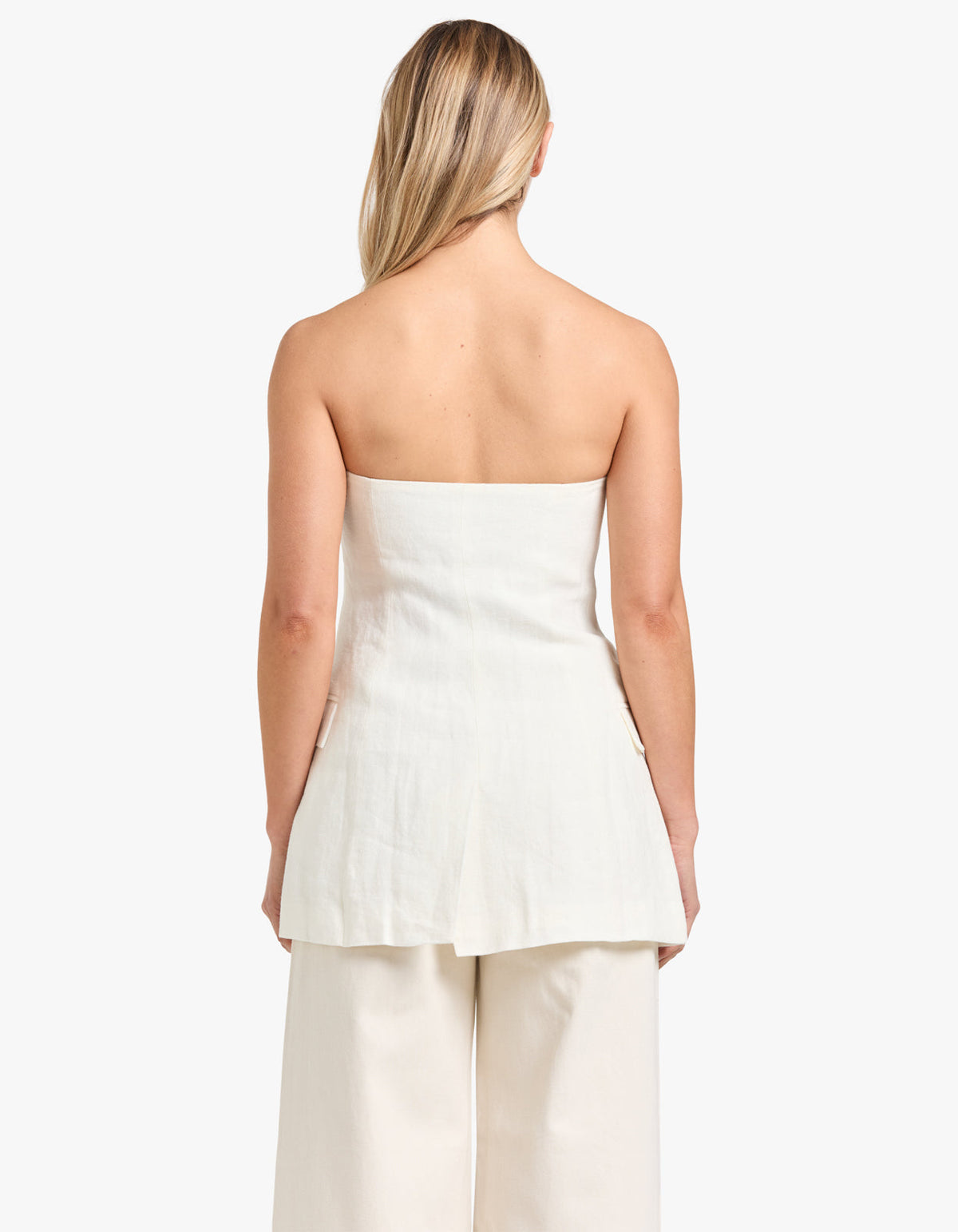 Tailored Strapless Top - Ivory