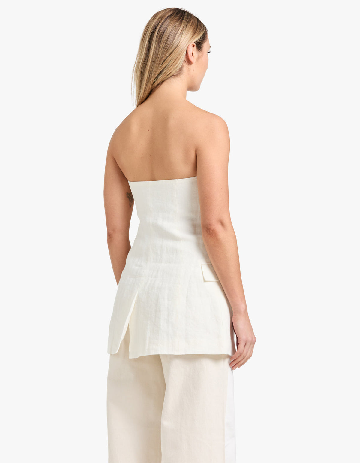 Tailored Strapless Top - Ivory