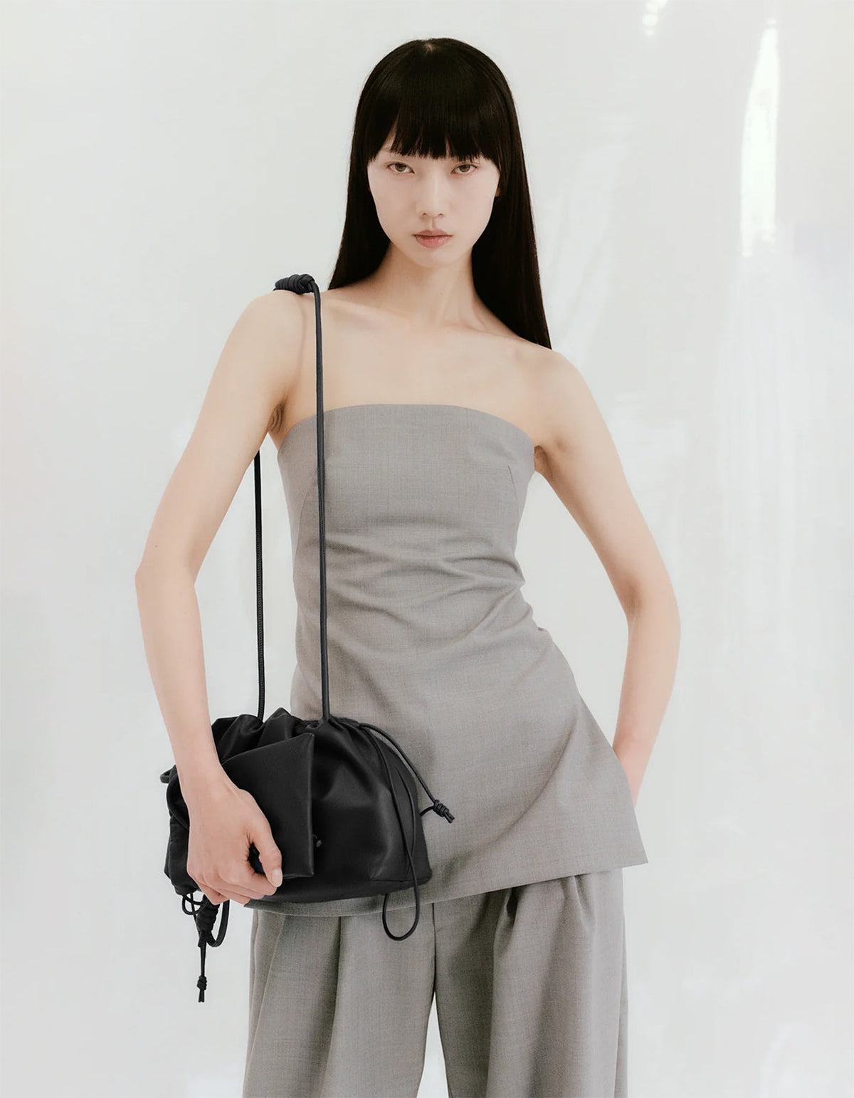 Wool Column Tunic - Grey