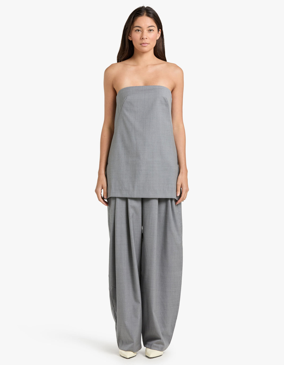 Wool Column Tunic - Grey