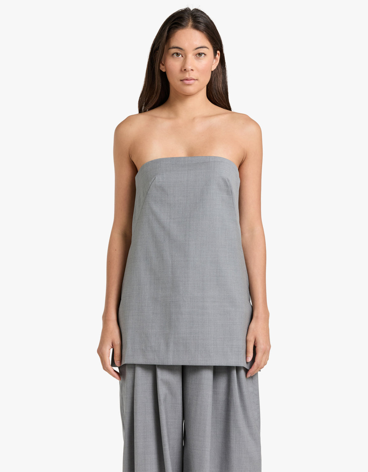 Wool Column Tunic - Grey