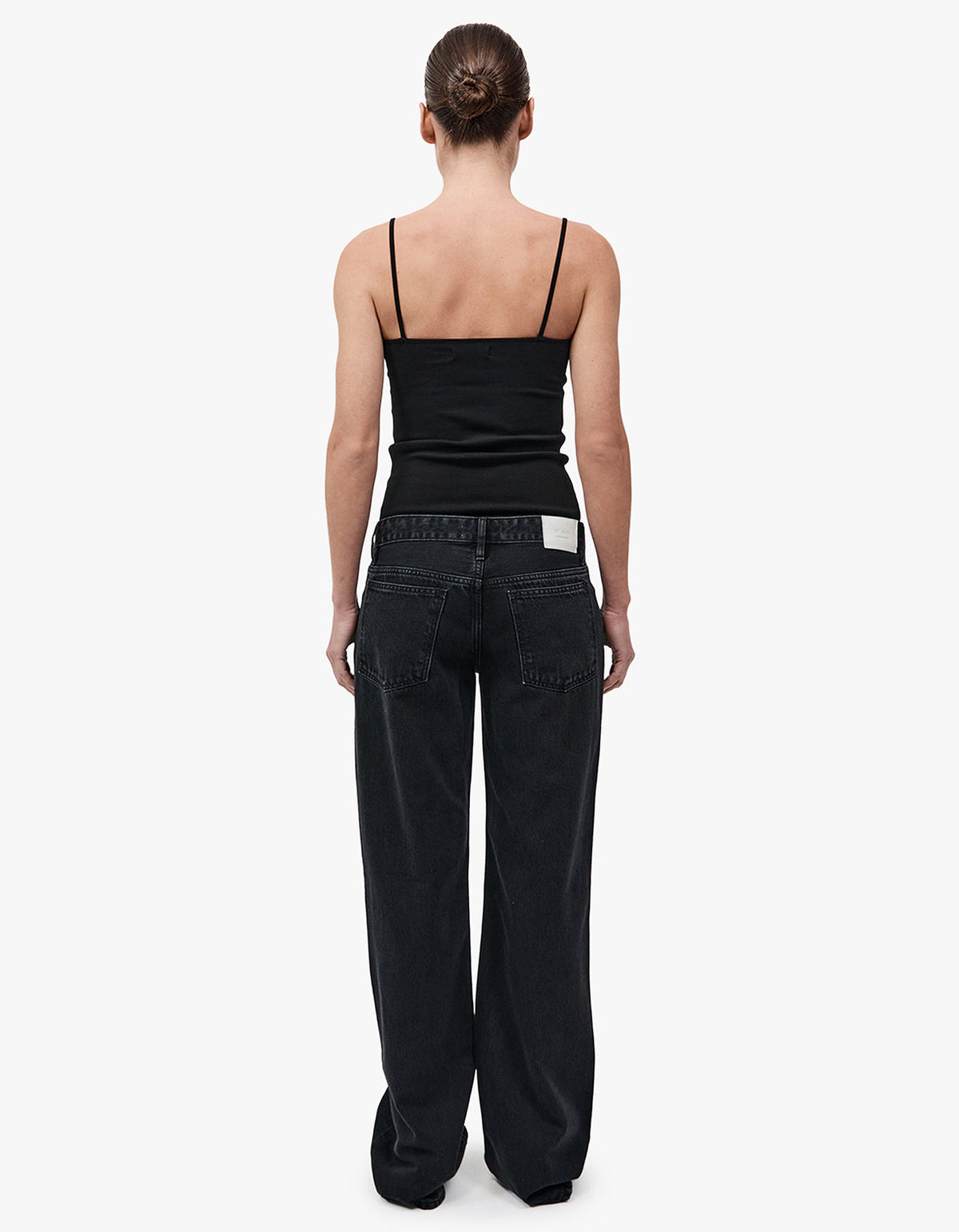 90S Low Rise Jeans - Washed Black