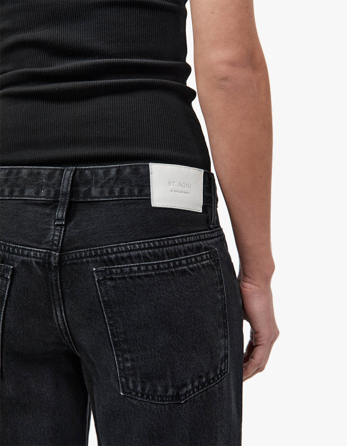 90S Low Rise Jeans - Washed Black