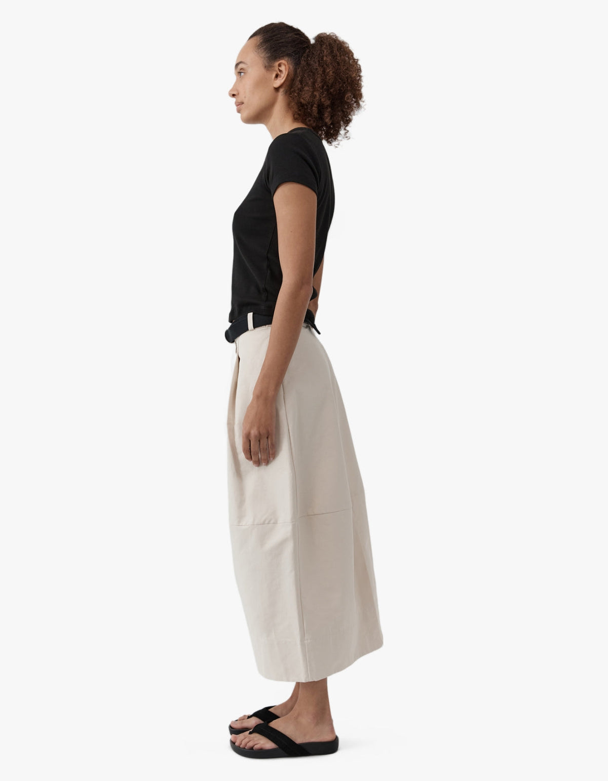 Canvas Pleat Cocoon Skirt - Shell