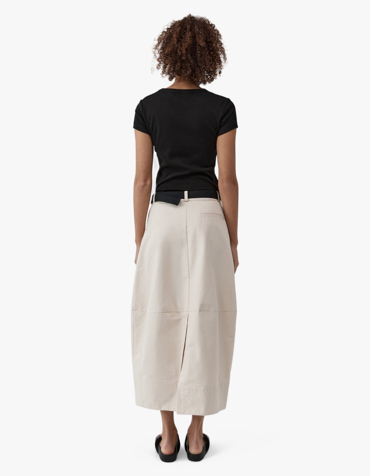 Canvas Pleat Cocoon Skirt - Shell