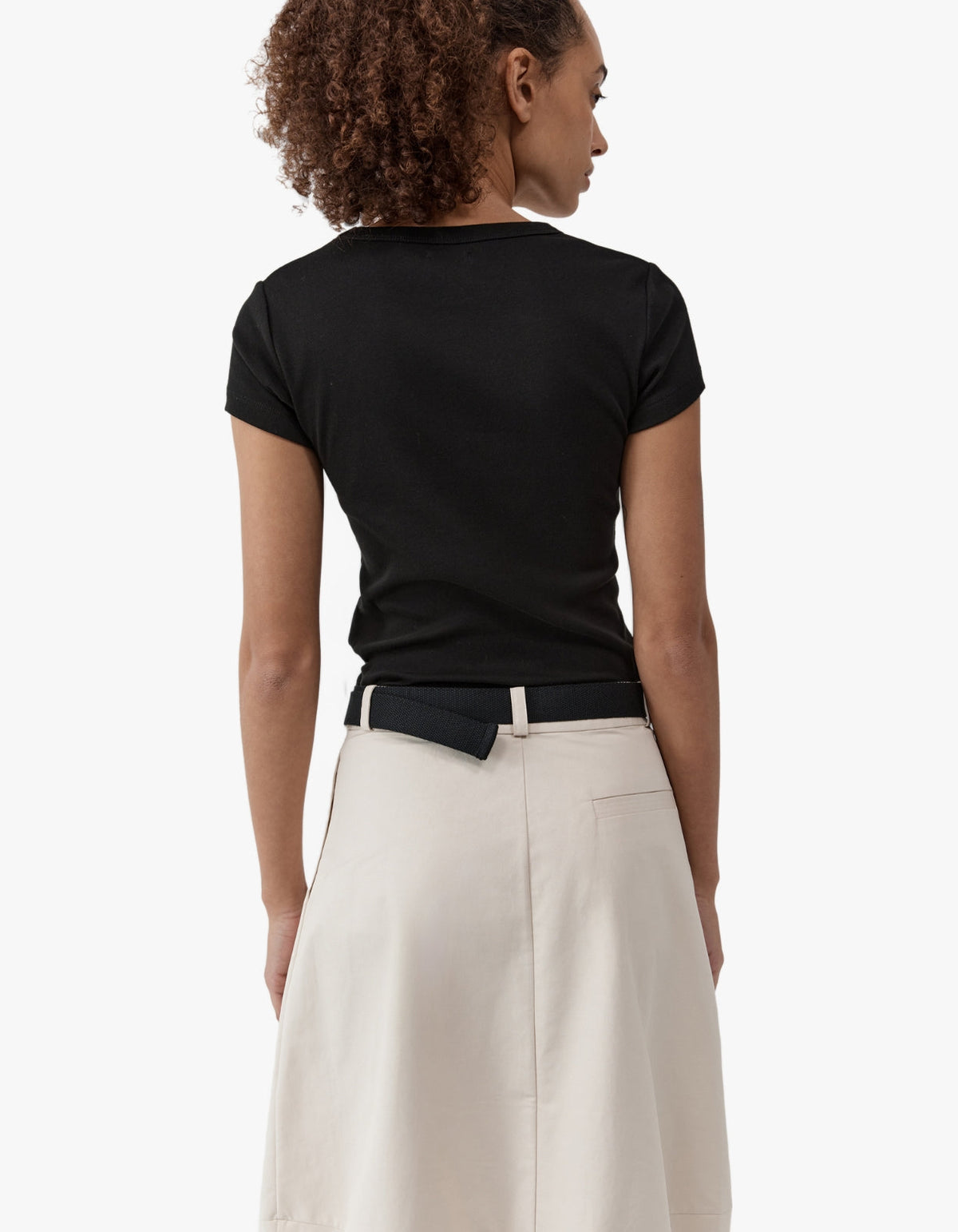 Canvas Pleat Cocoon Skirt - Shell