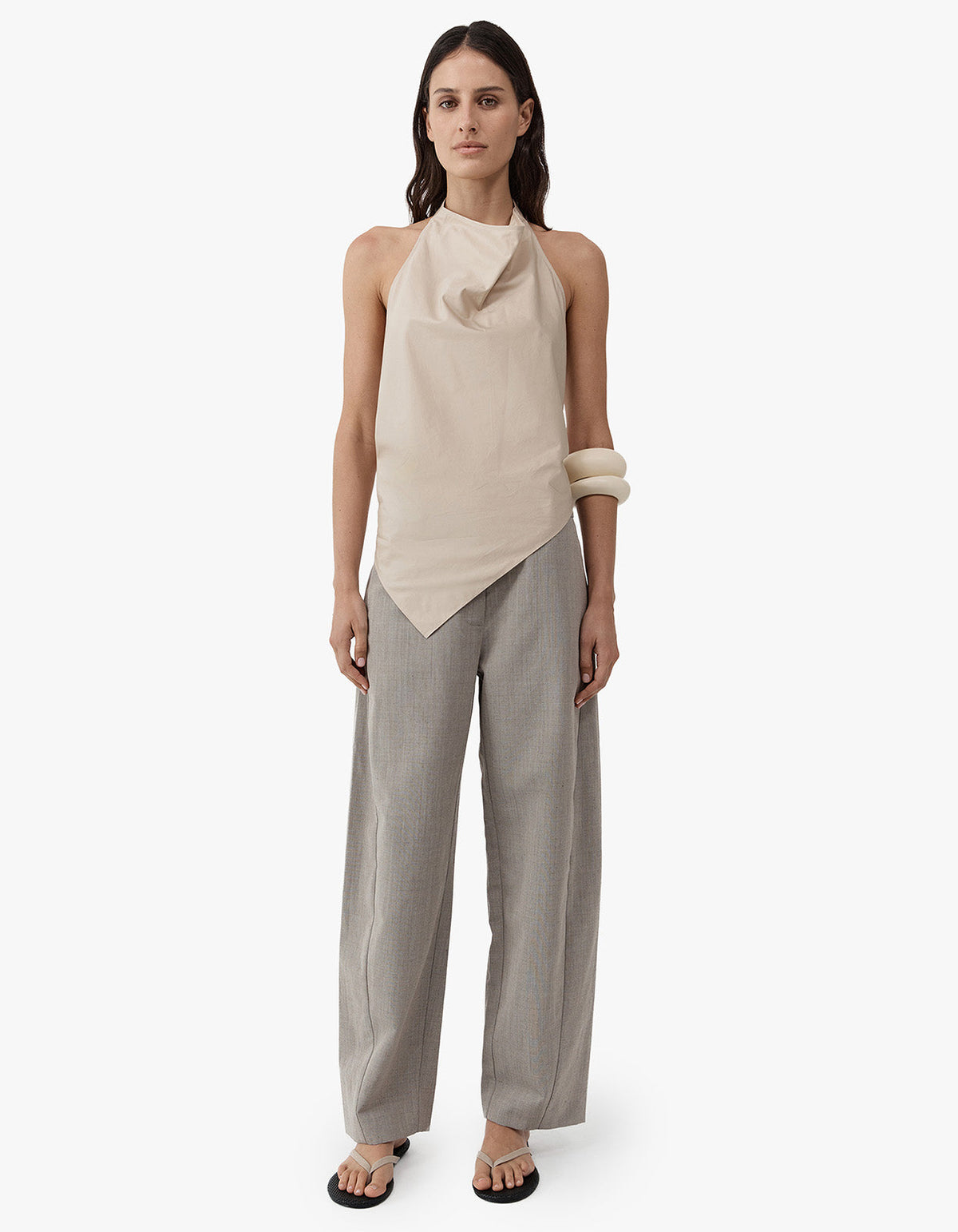 Cotton Halter Top - Champagne
