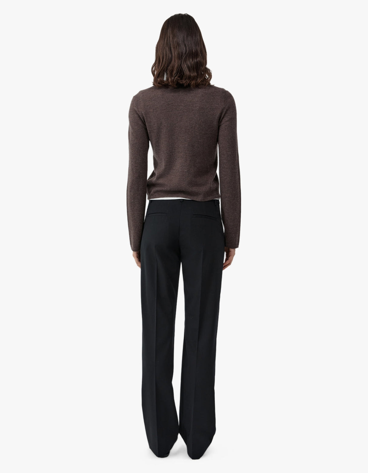 Fine Merino V Neck Sweater - Mulch