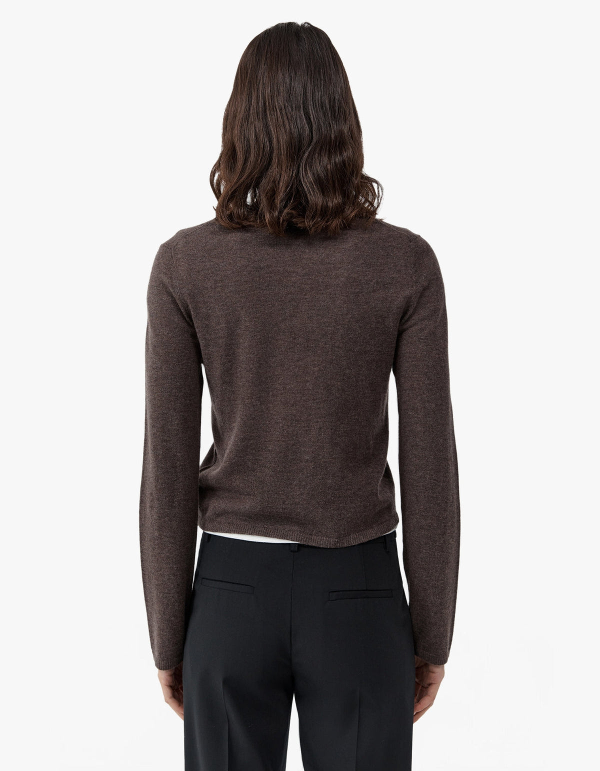 Fine Merino V Neck Sweater - Mulch