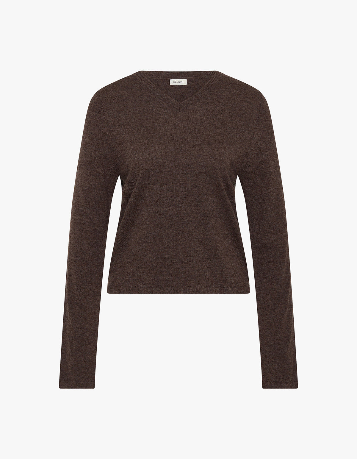 Fine Merino V Neck Sweater - Mulch