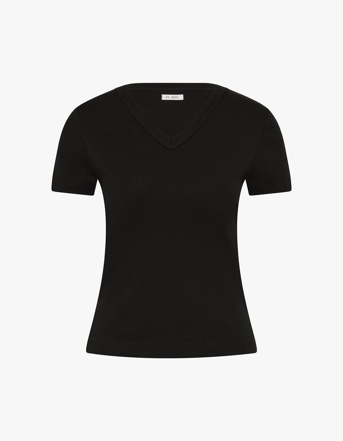 Organic Cotton V Neck Tee - Jet Black