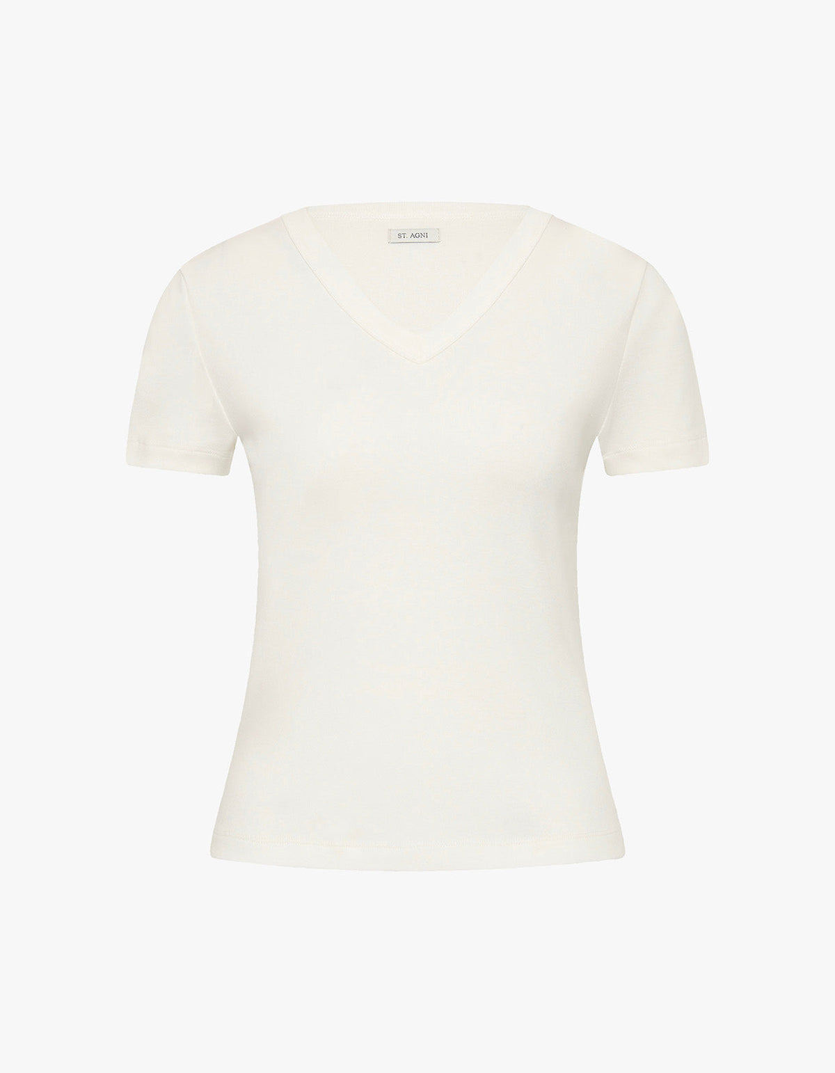 Organic Cotton V Neck Tee - White