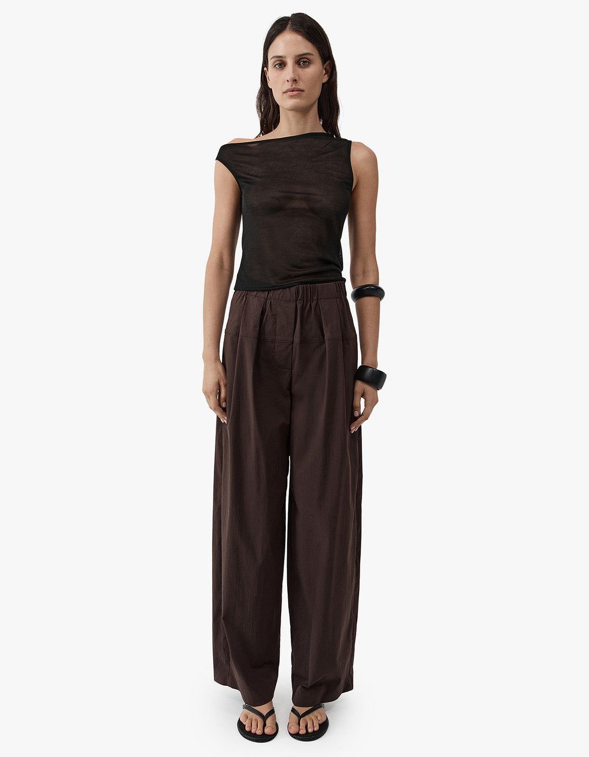 Relaxed Pleat Pants - Bark
