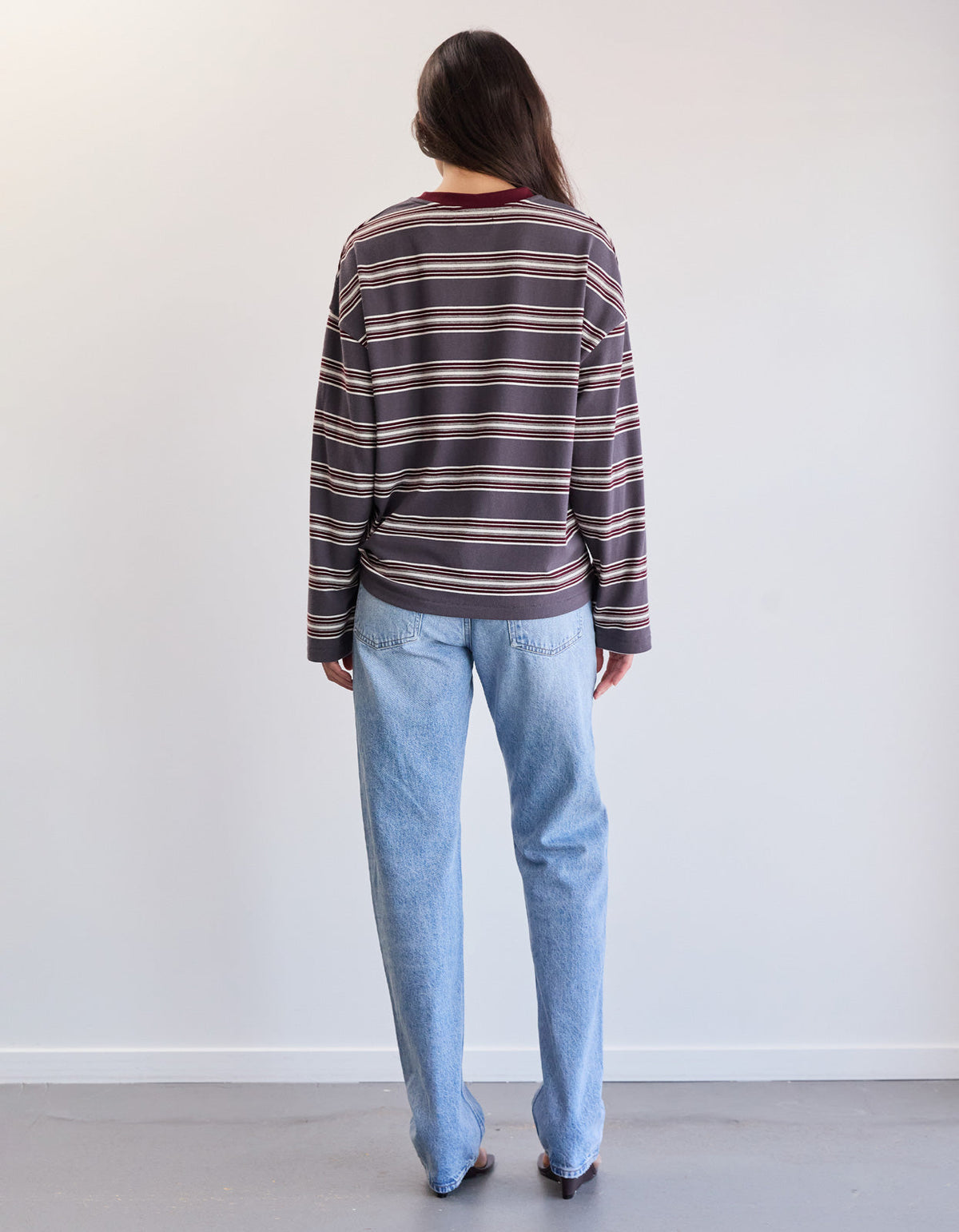 Bonnie L/S Stripe Tee - Dove Stripe