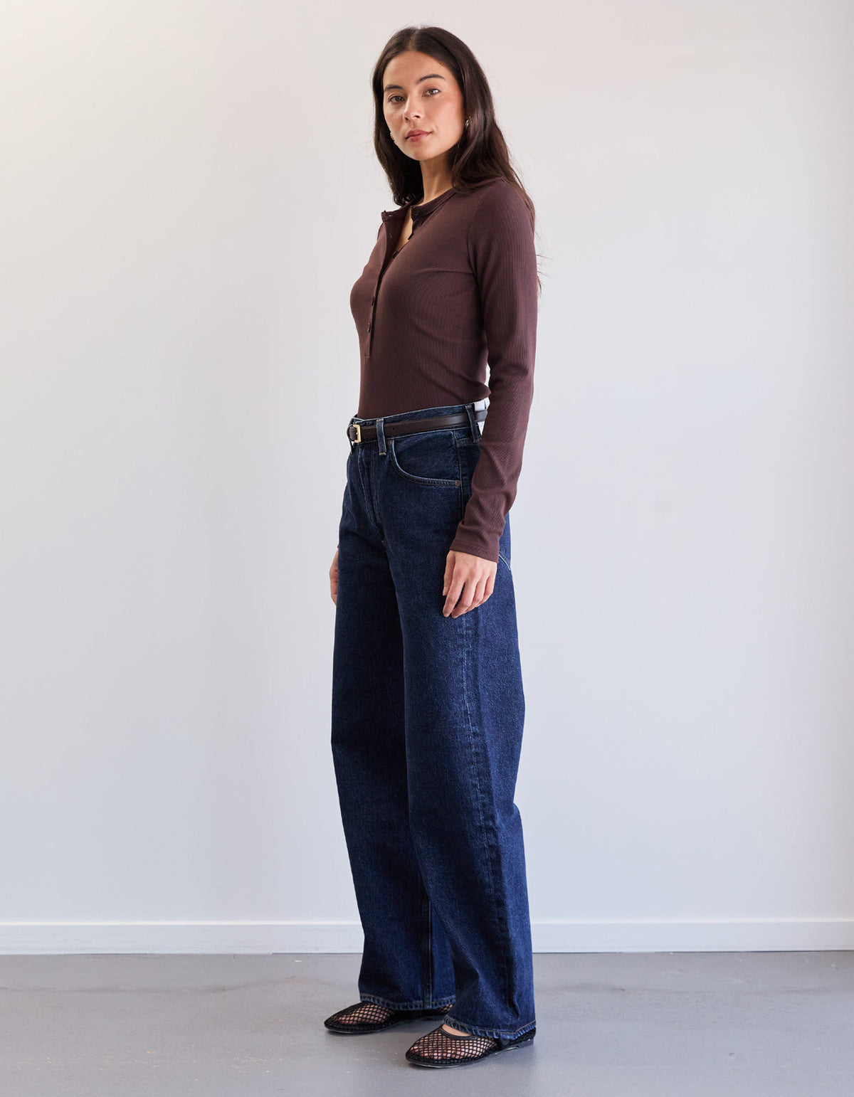 Ellery Henley Top - Choc