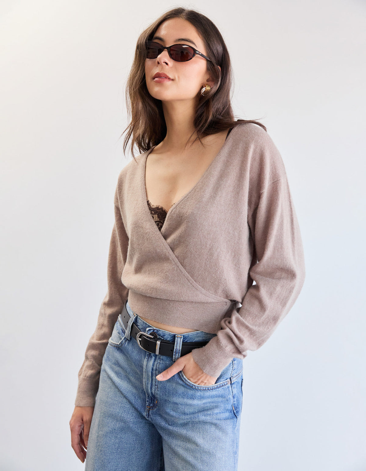 Sable Wrap Cardigan - Beige