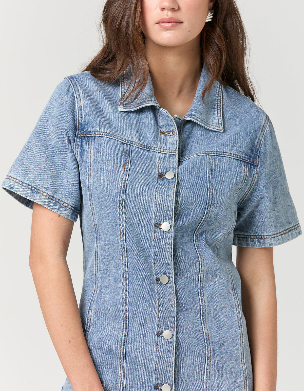 Delilah Denim Dress - Mid Blue