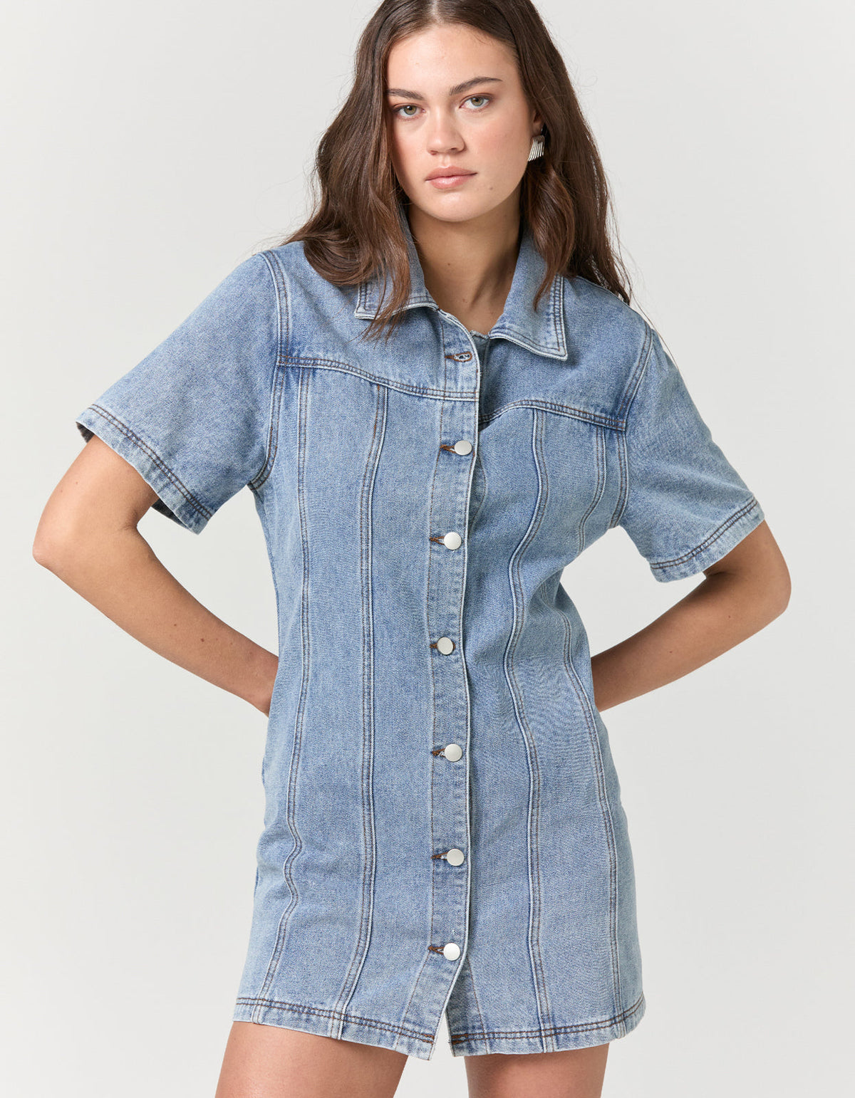 Delilah Denim Dress - Mid Blue