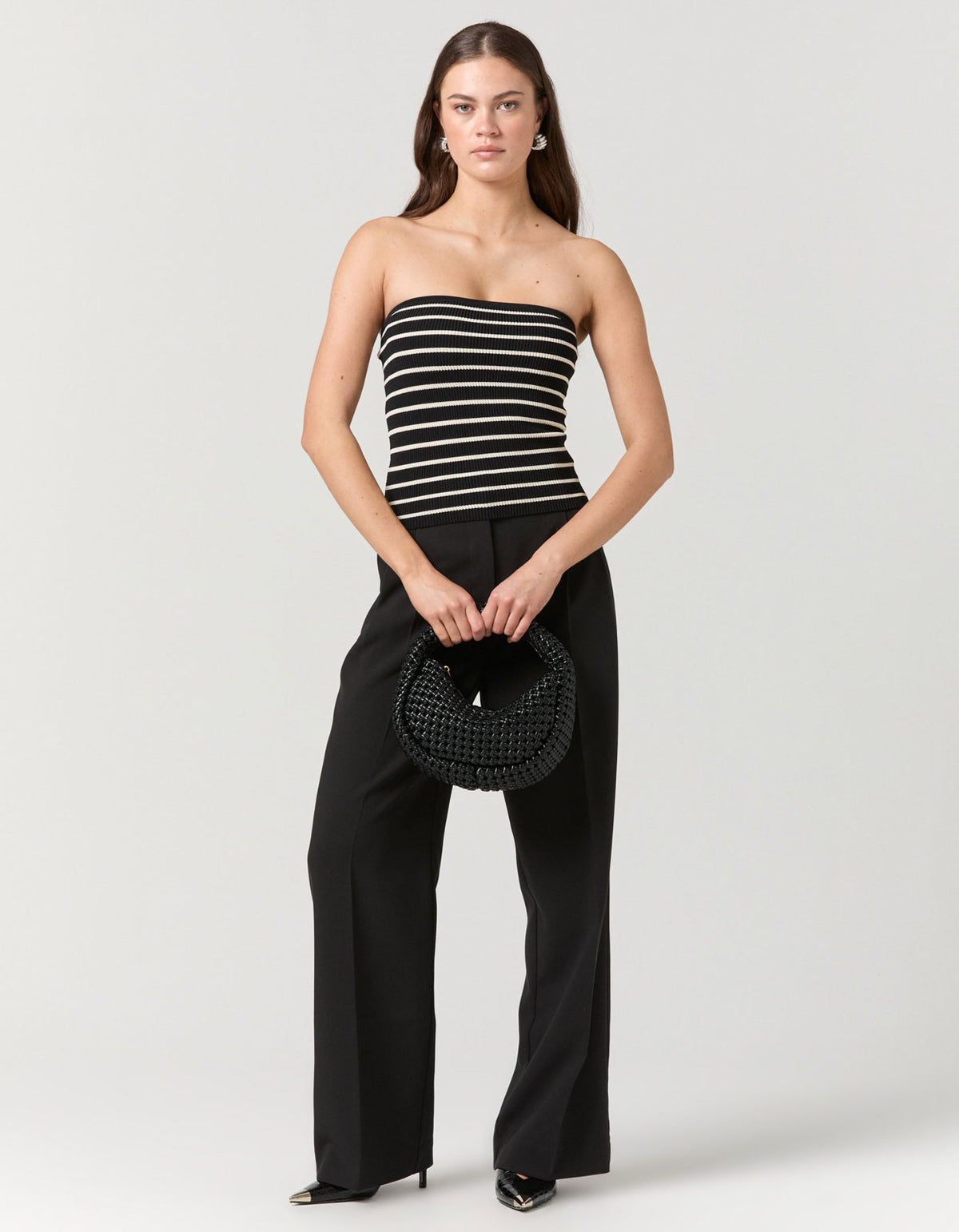 Tilly Knit Bustier - Black/Cream