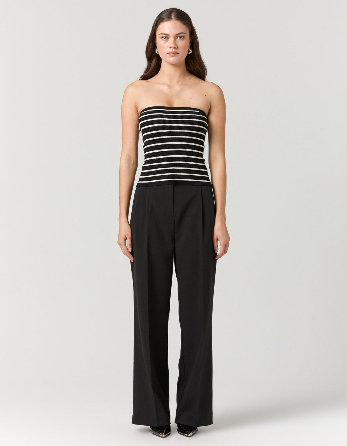 Tilly Knit Bustier - Black/Cream