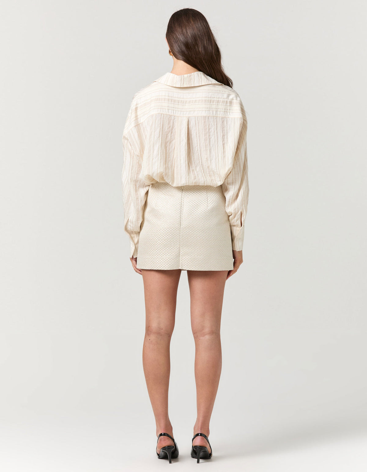 Emerald City Mini Skirt - Champagne Check