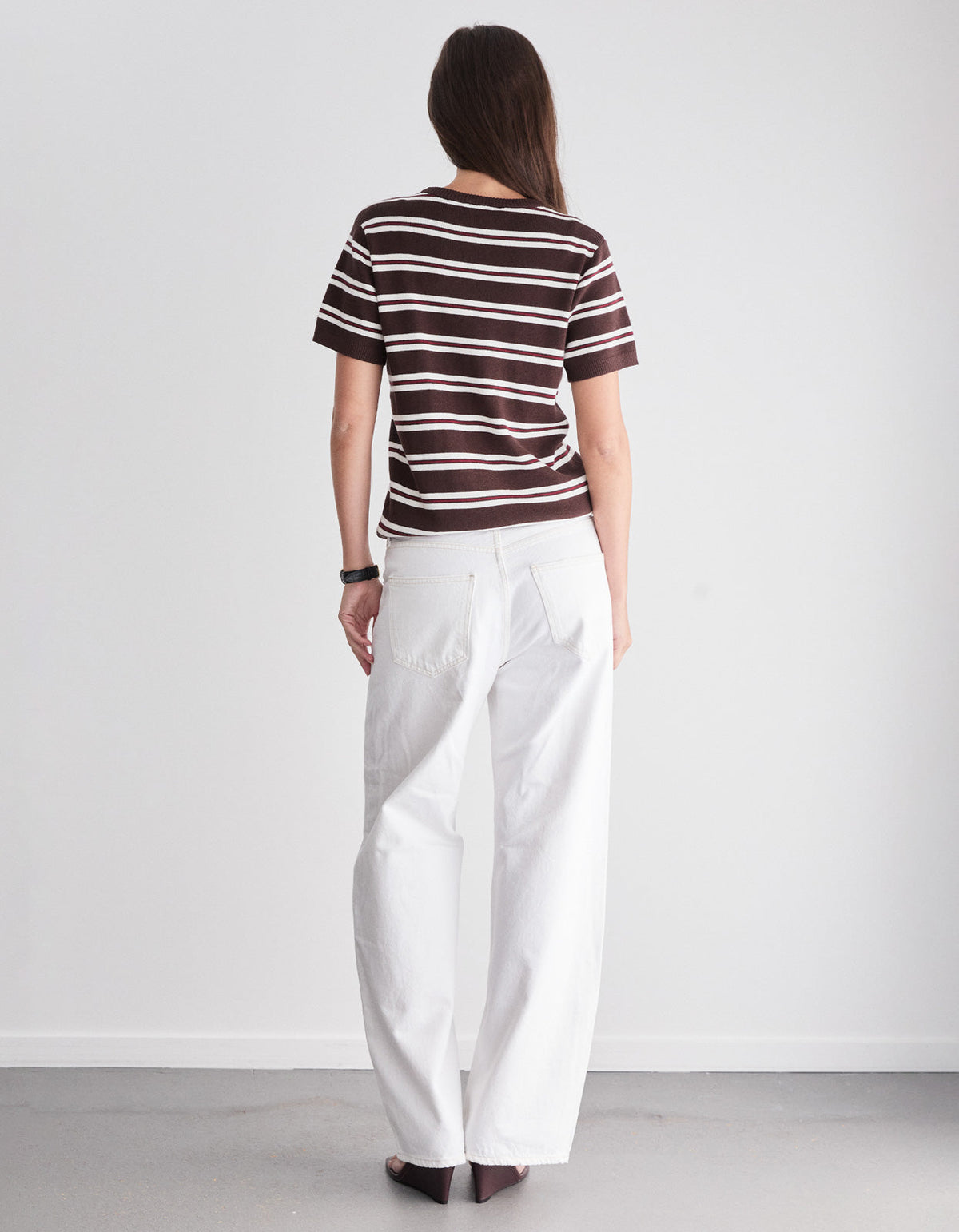 Lola Knit Tee - Espresso Stripe