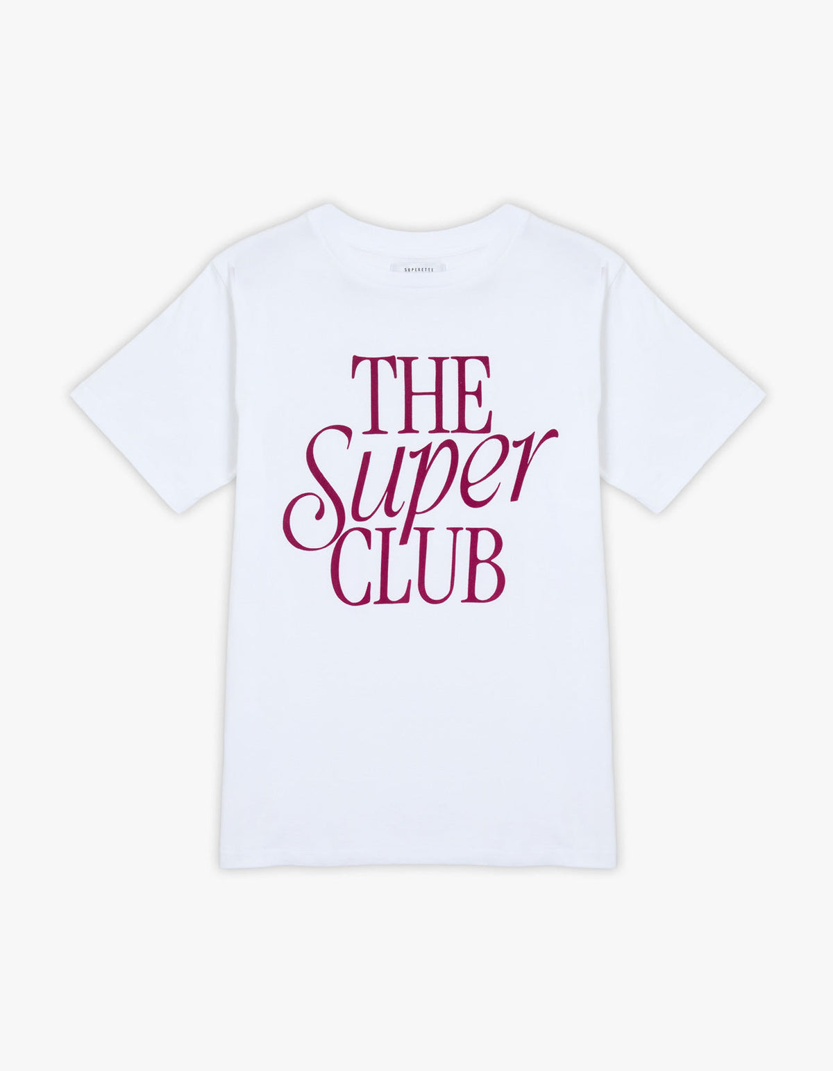 The Super Club Super Stack Tee - White/Burg