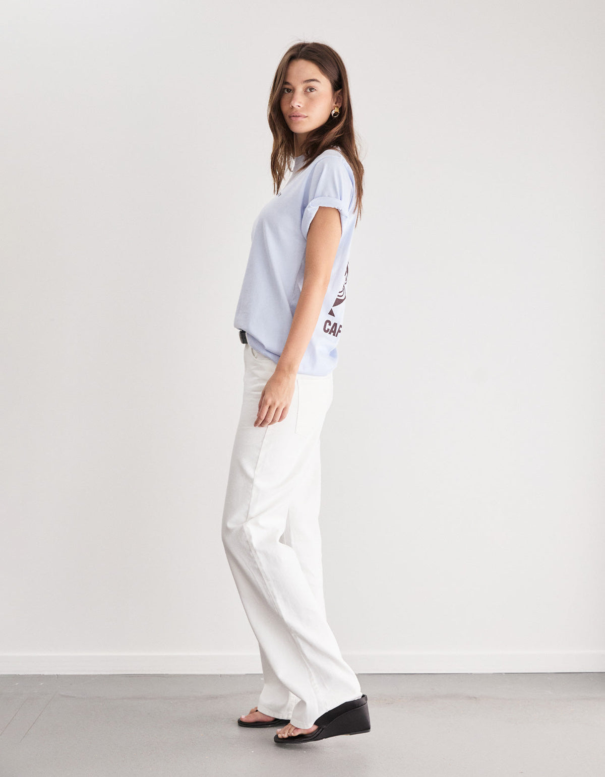 Cafe Society Tee - Pale Blue
