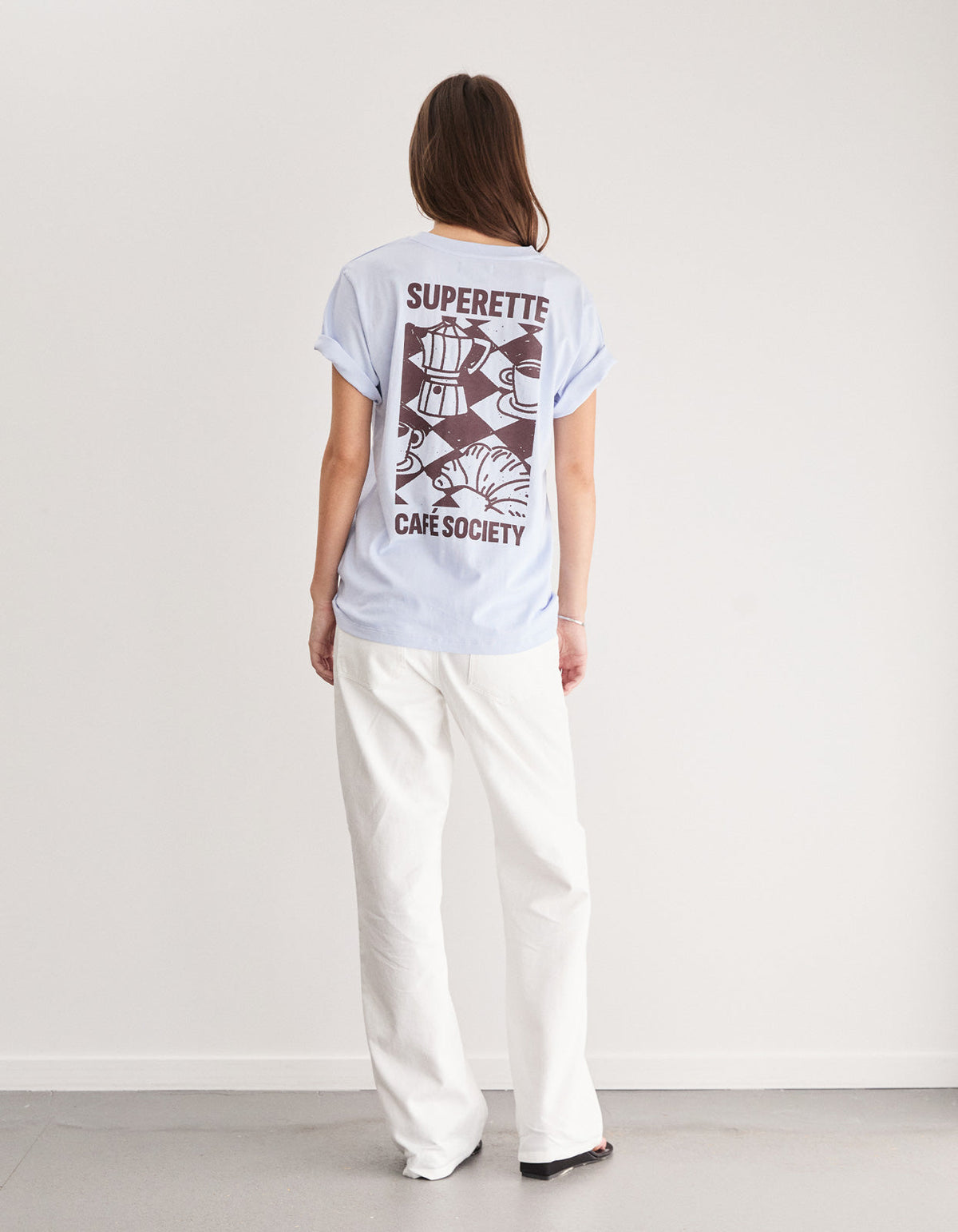 Cafe Society Tee - Pale Blue