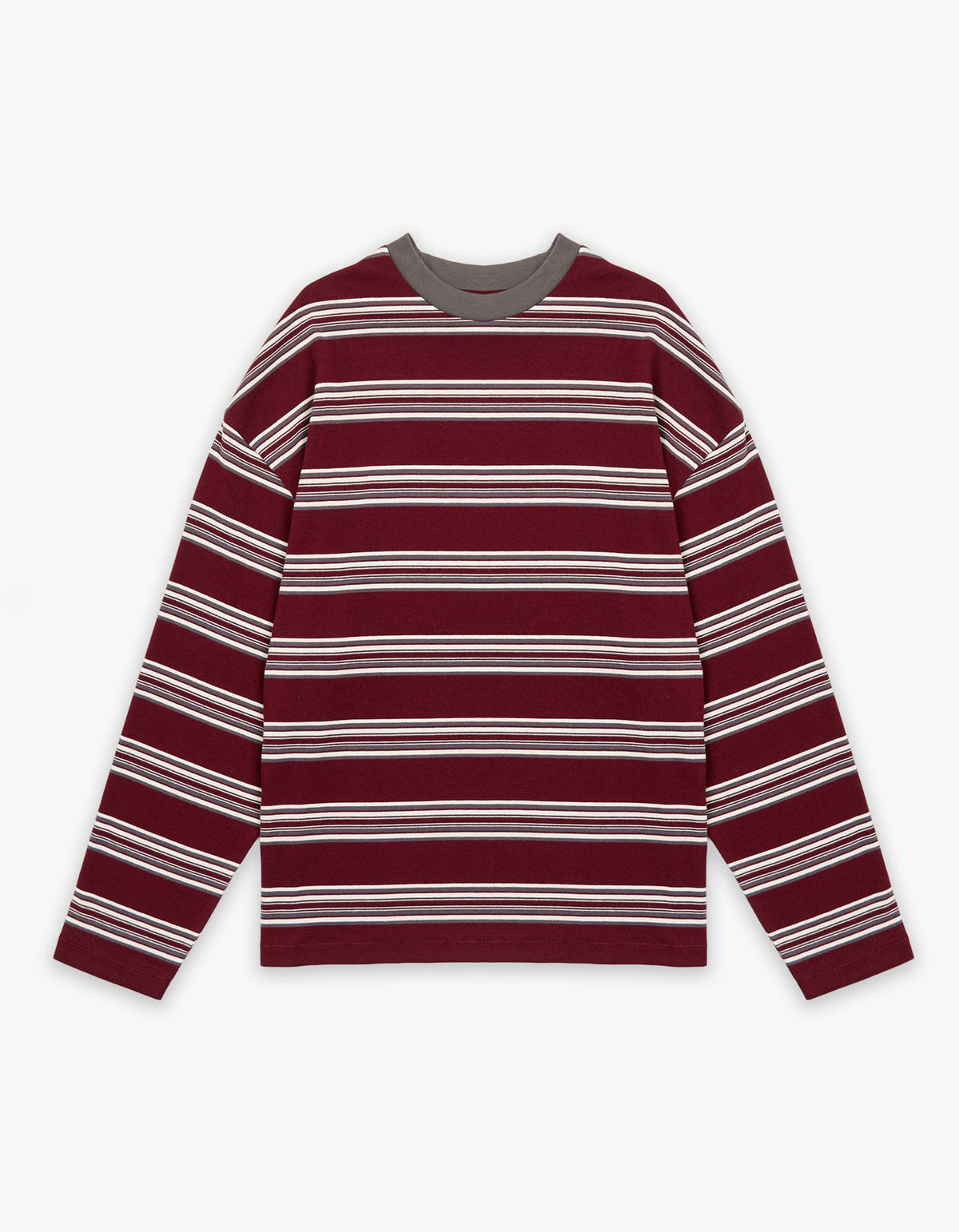 Bonnie L/S Stripe Tee - Burgundy Stripe