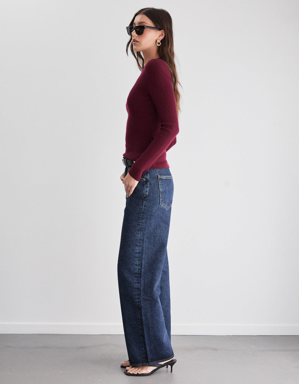 Wren L/S Knit - Burgundy