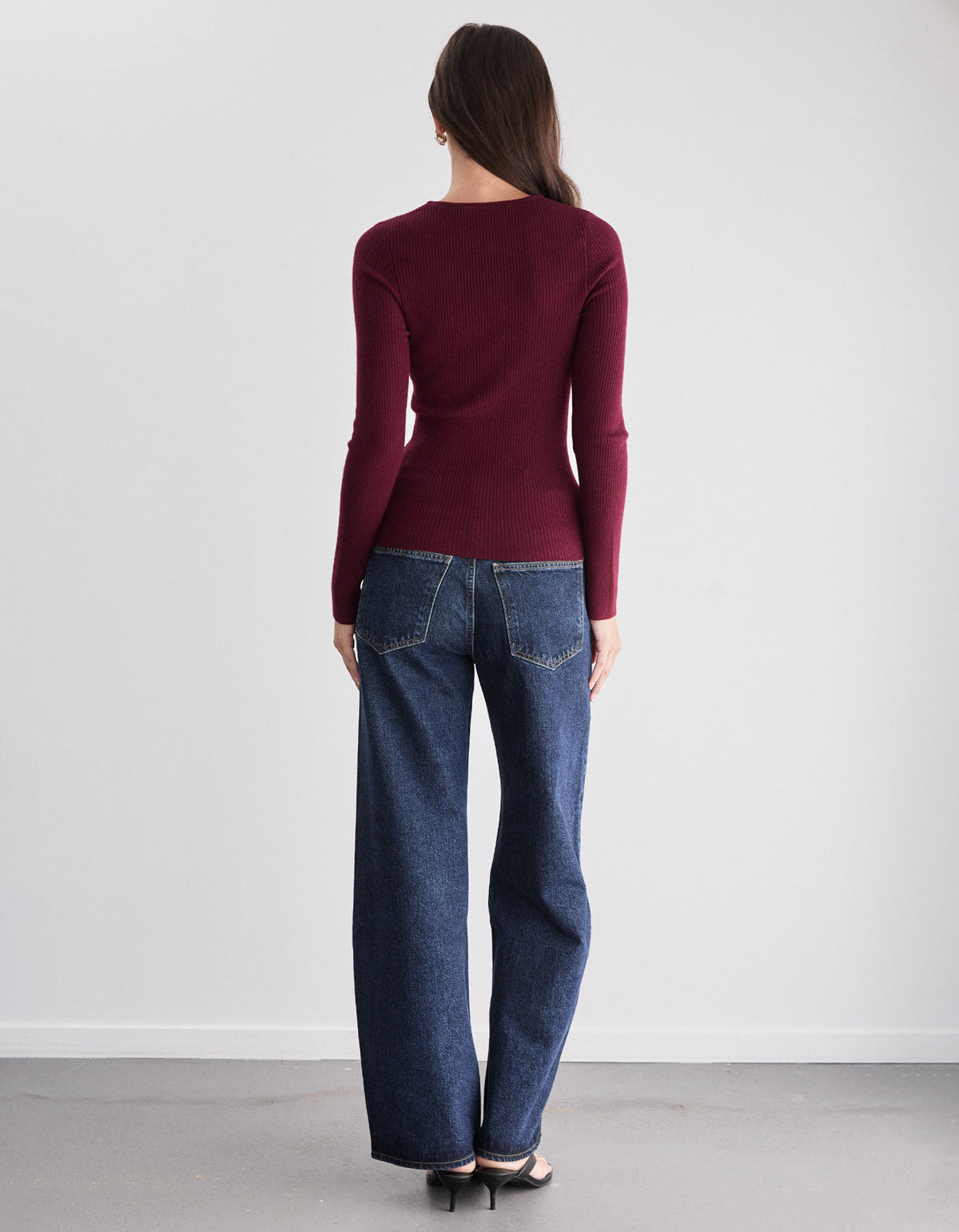 Wren L/S Knit - Burgundy