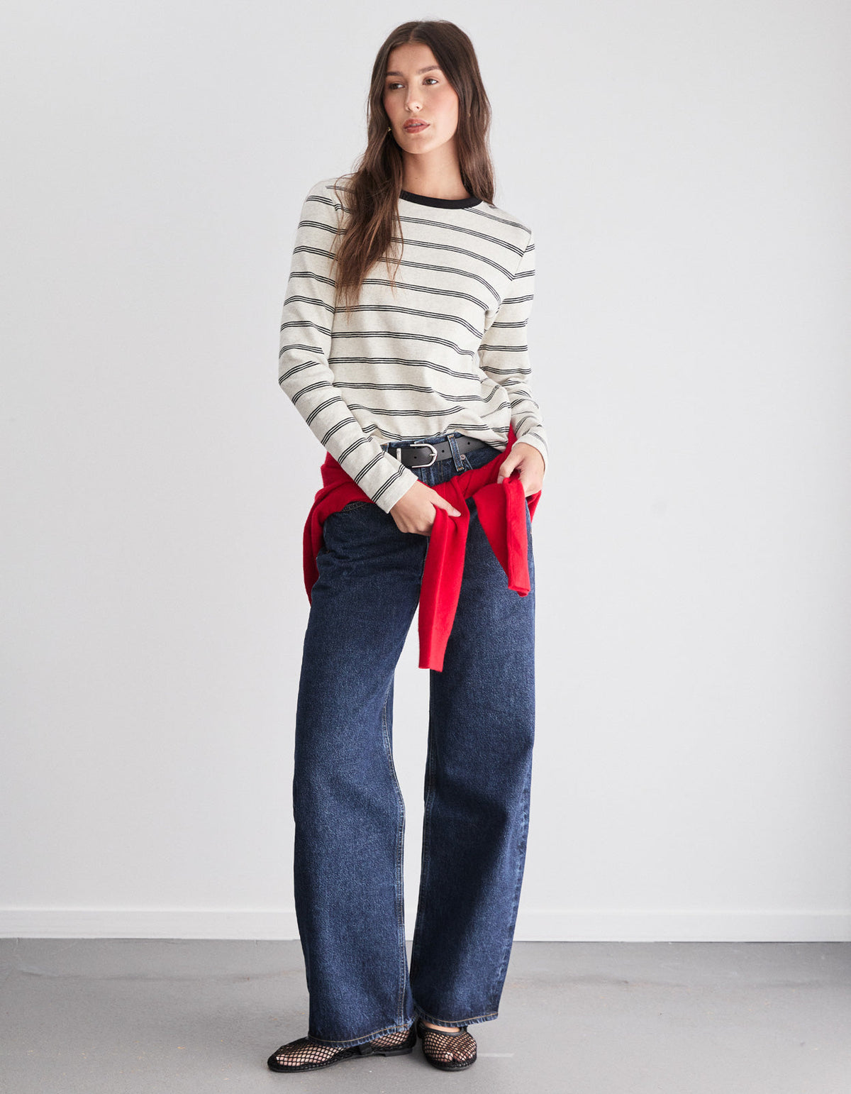 Cohen L/S Tee - Oat Stripe