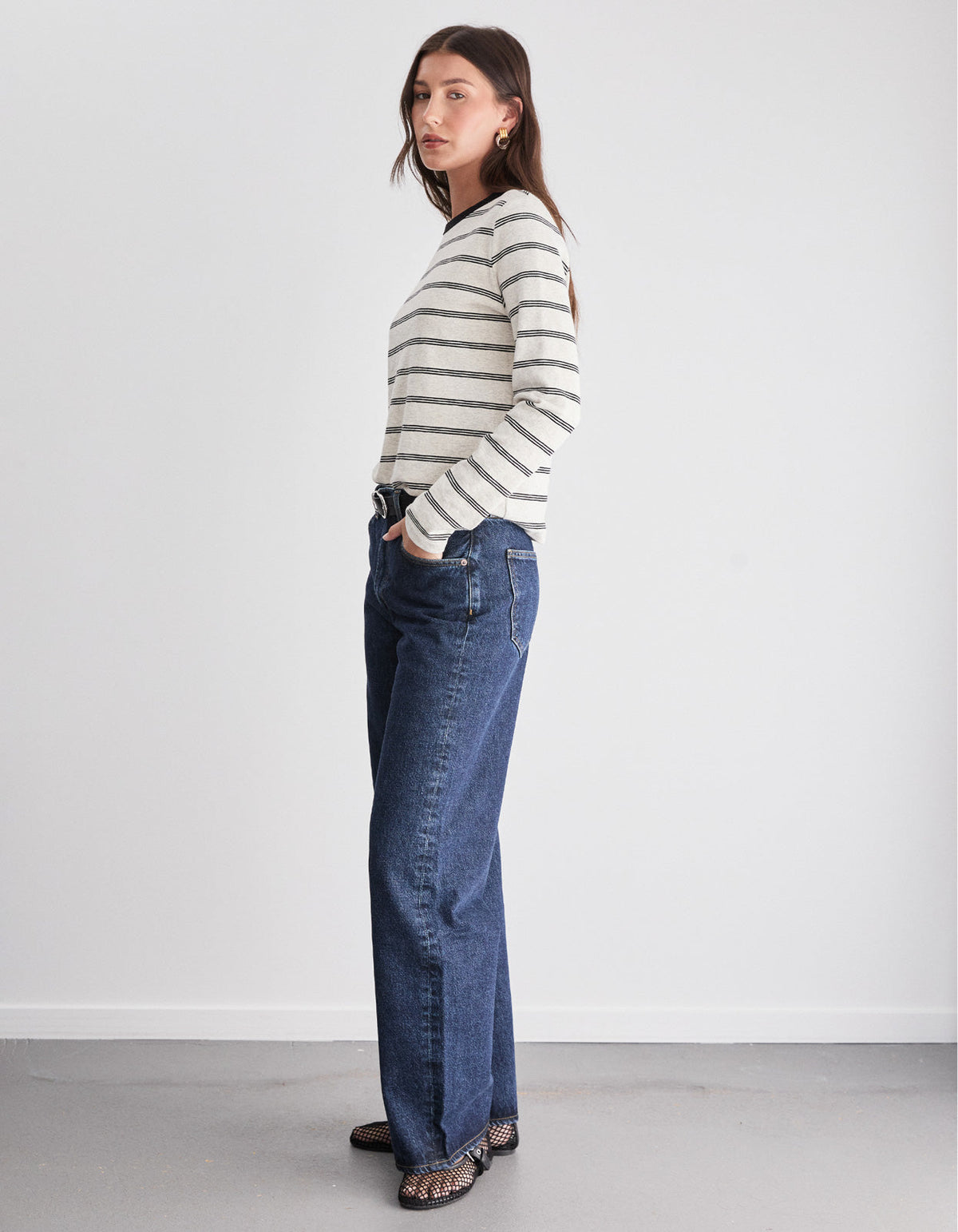 Cohen L/S Tee - Oat Stripe