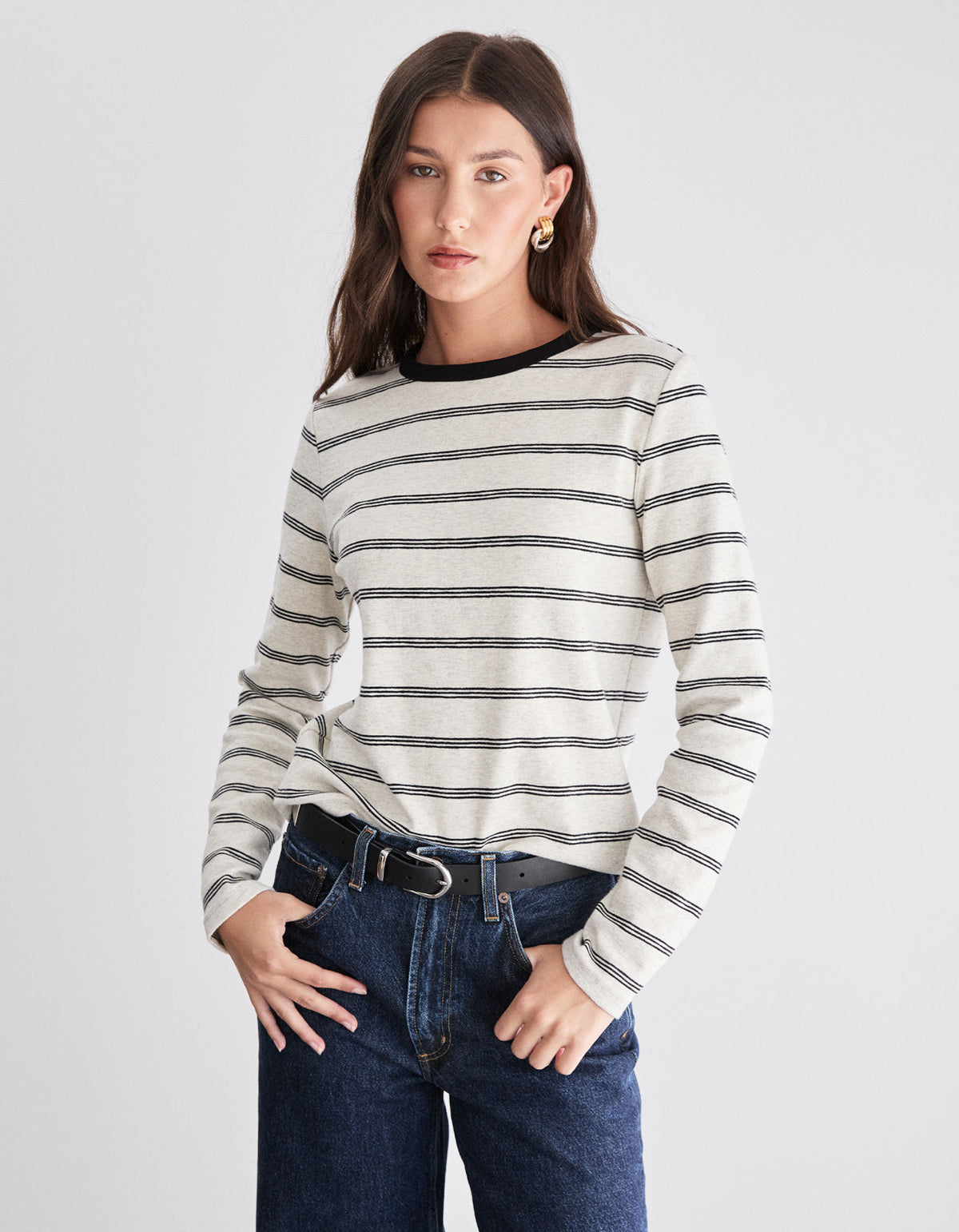 Cohen L/S Tee - Oat Stripe