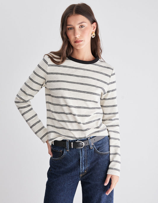 Cohen L/S Tee - Oat Stripe