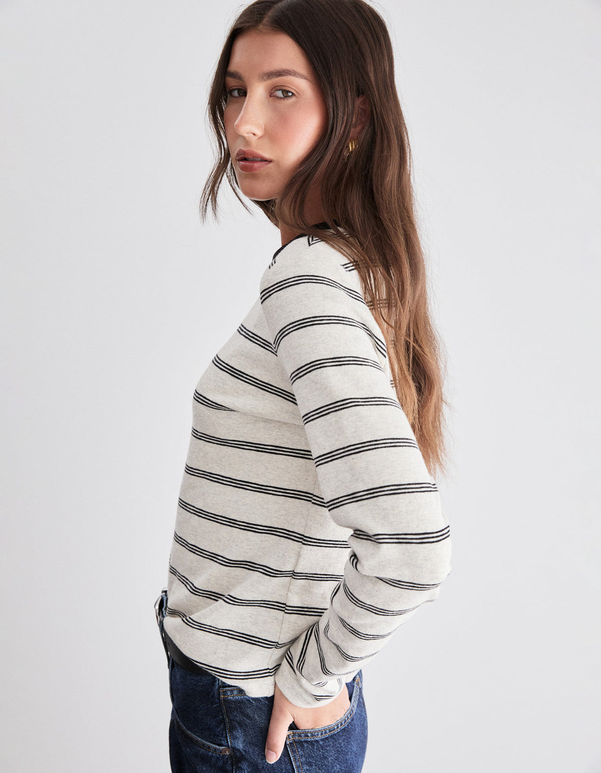 Cohen L/S Tee - Oat Stripe