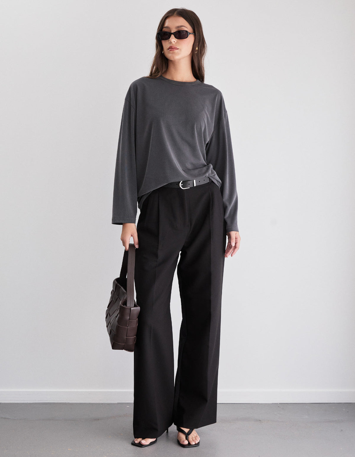 Winslow L/S Tee - Charcoal