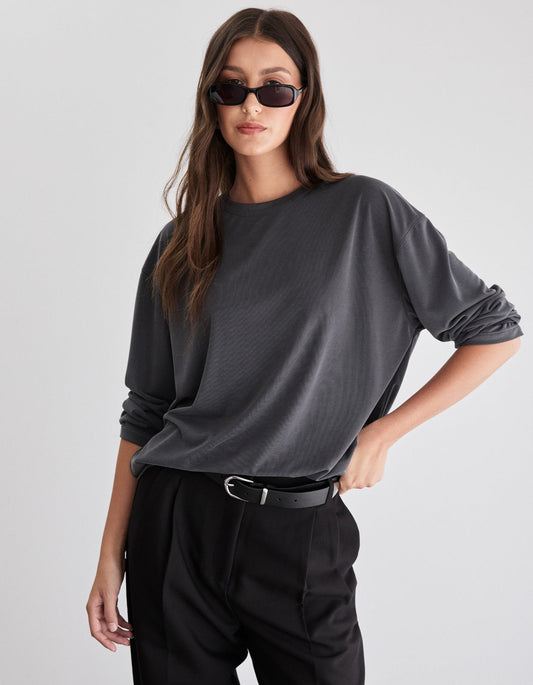 Winslow L/S Tee - Charcoal