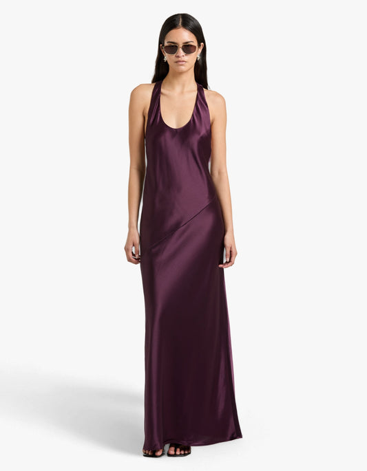 Savanna Racer Maxi Dress - Plum