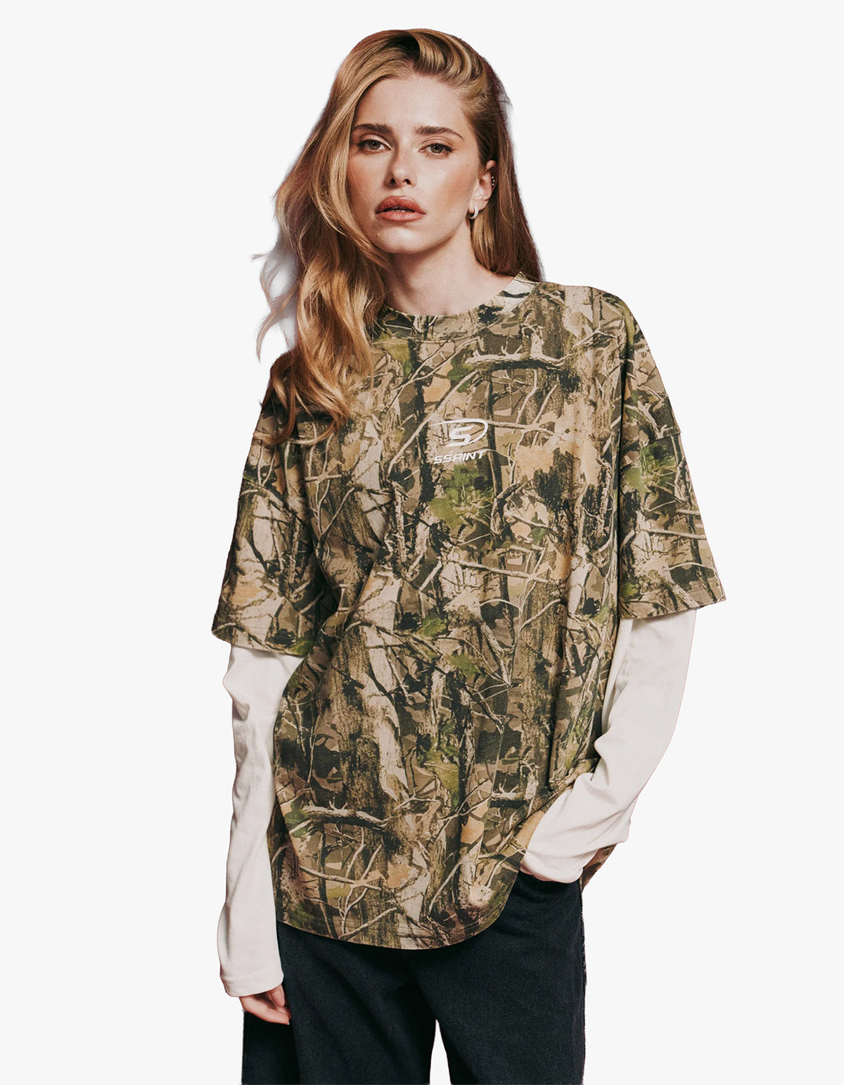Round One Layered Tee - Vintage Camo