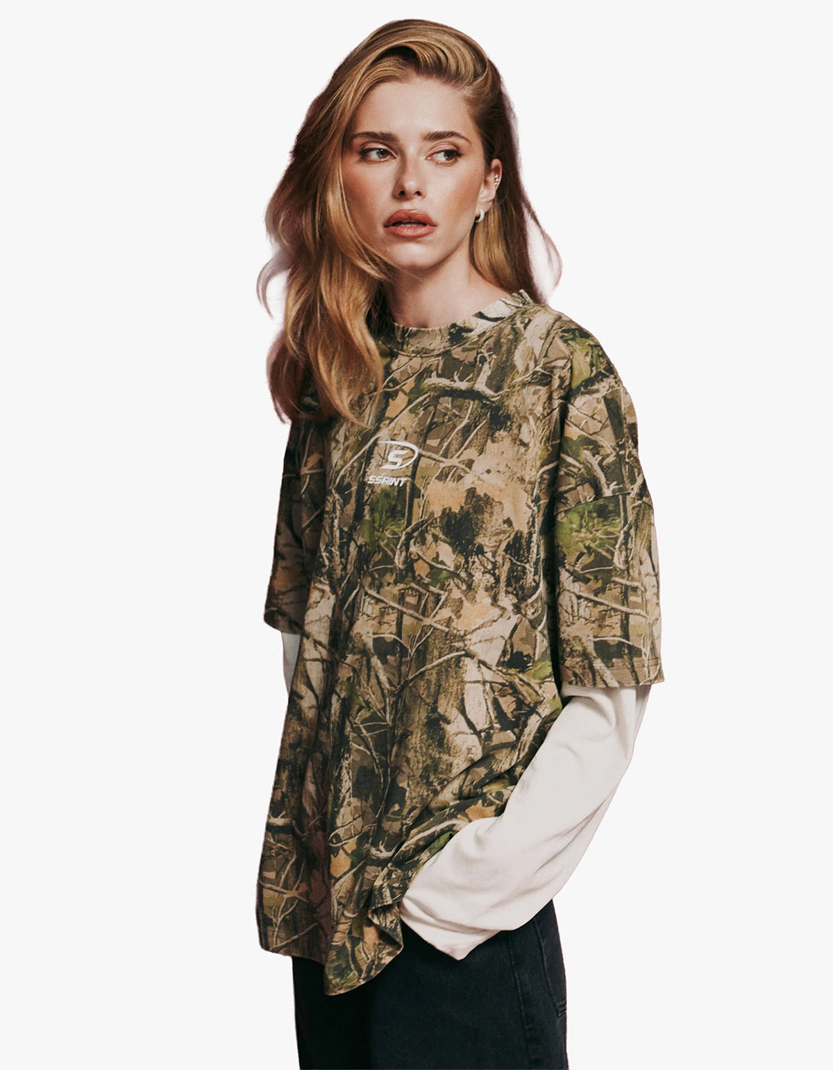 Round One Layered Tee - Vintage Camo