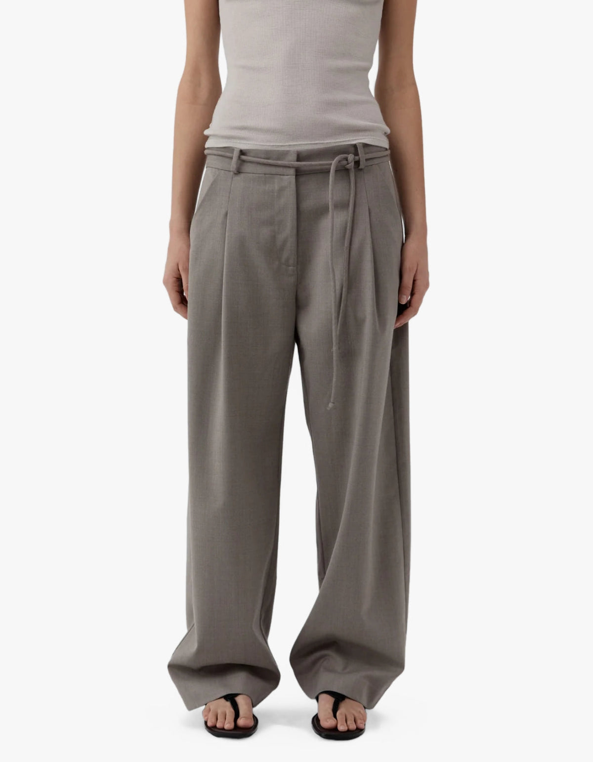 Tailored Barrel Pants - Light Taupe