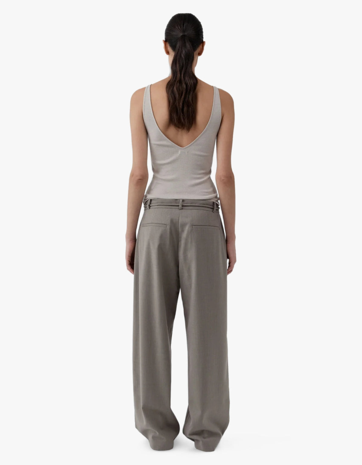 Tailored Barrel Pants - Light Taupe