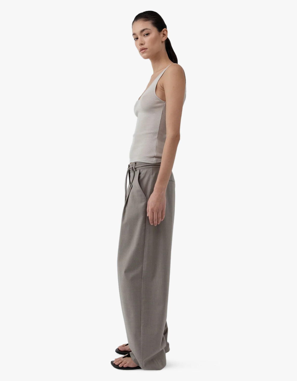 Tailored Barrel Pants - Light Taupe