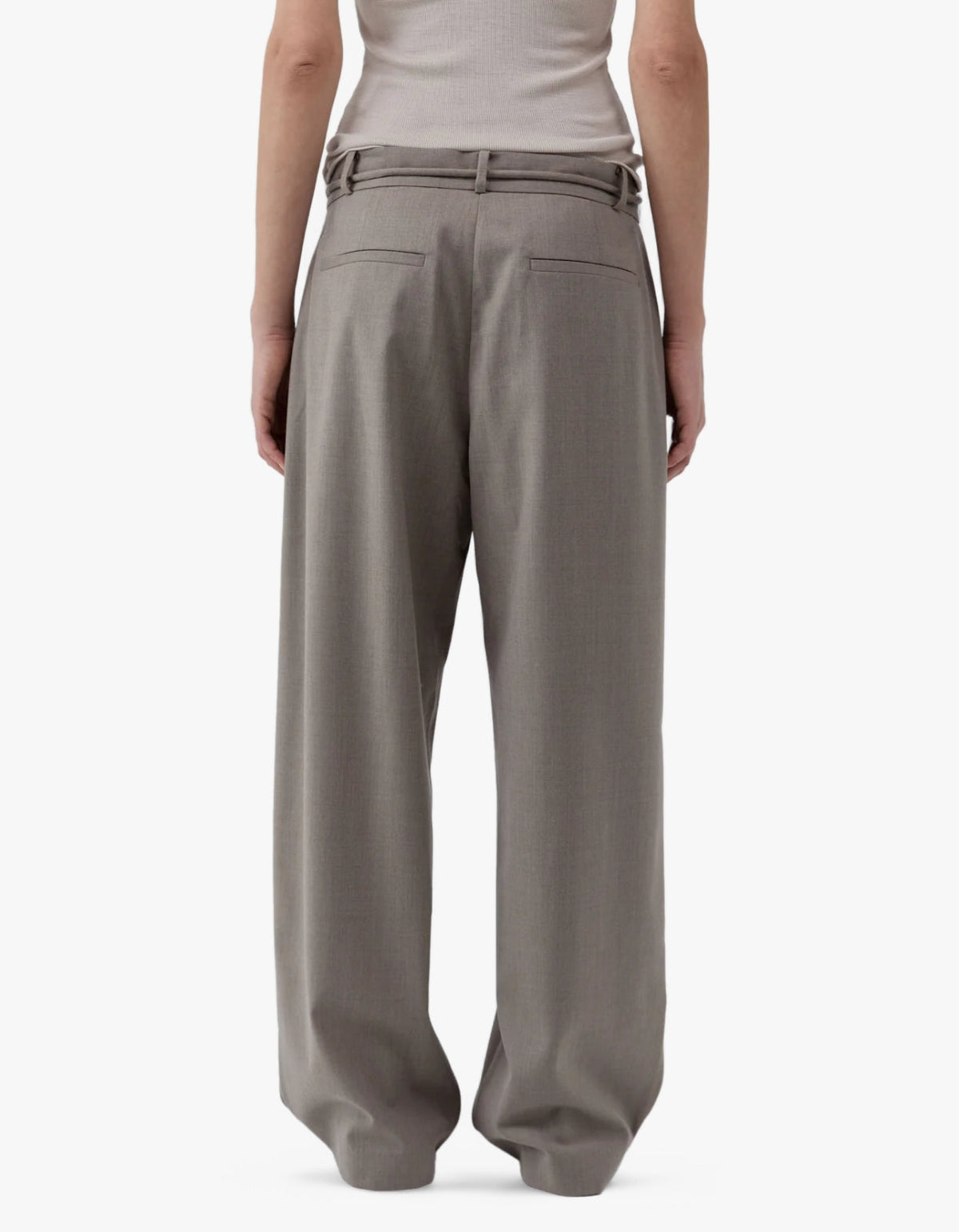 Tailored Barrel Pants - Light Taupe
