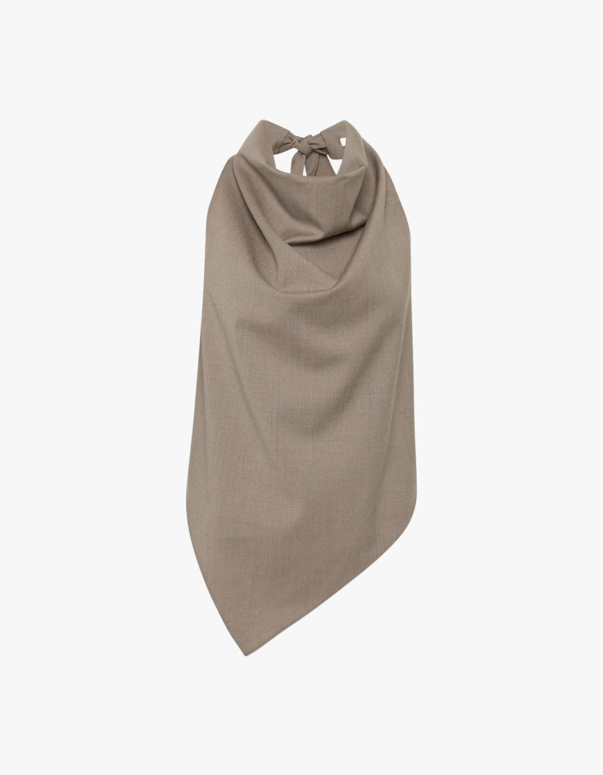 Wool Cowl Backless Top - Light Taupe